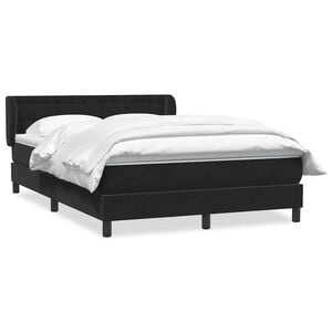 vidaXL Boxspringbett mit Matratze Schwarz 160x210 cm Samt