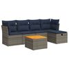 vidaXL 6-tlg. Garten-Sofagarnitur mit Kissen Grau Poly Rattan
