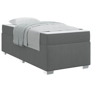vidaXL Bettrahmen mit Matratze Dunkelgrau 80 x 200 cm Stoff