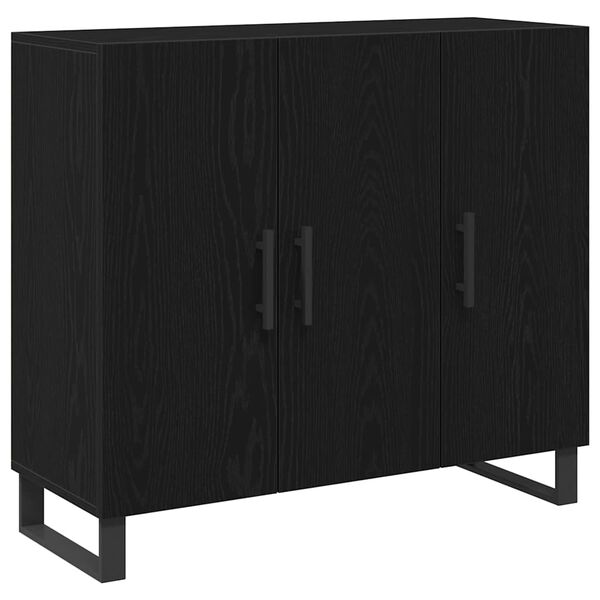 vidaXL Sideboard Schwarz Eichen-Optik 90 x 34 x 80 cm Holzwerkstoff