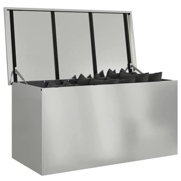 vidaXL Au&szlig;enlagerbox Silber 100 x 50,5 x 50 cm Stahl