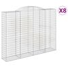 vidaXL Gabionen mit Hochbogen 8 Stk. 300x50x220/240cm Verzinktes Eisen