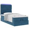 vidaXL Ottoman-Bett mit Matratzen & LEDs Dunkelblau 90x190 cm Samt