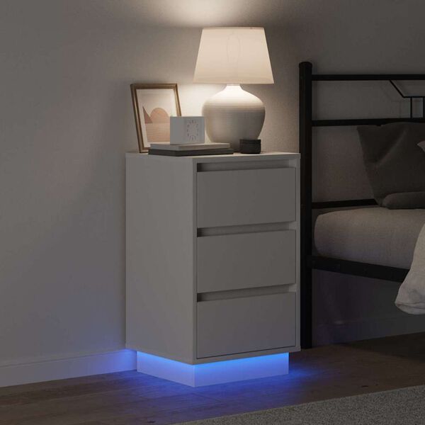 vidaXL Nachttisch mit Schubladen Wei&szlig; 39 x 34,5 x 65 cm Holzwerkstoff