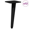 vidaXL Standf&uuml;&szlig;e 12 Stk. Schwarz 56 x 56 x 100 mm Eisen