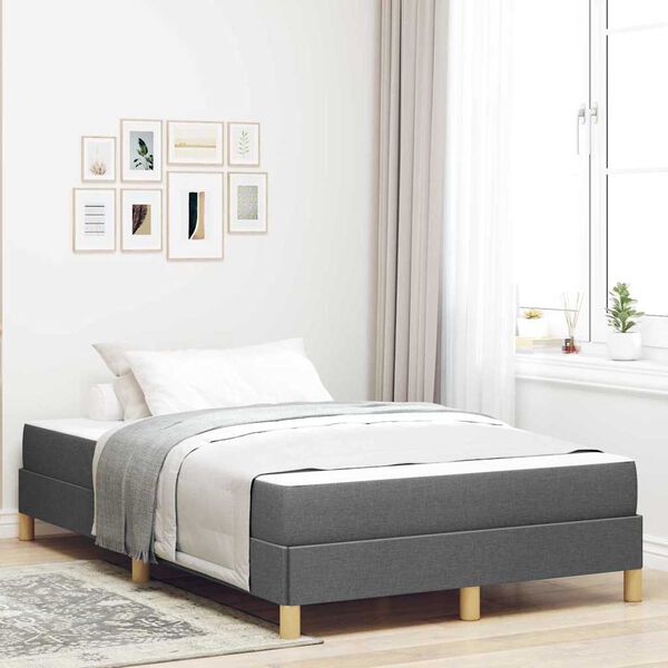 vidaXL Boxspringbett Dunkelgrau 120 x 200 cm Stoff