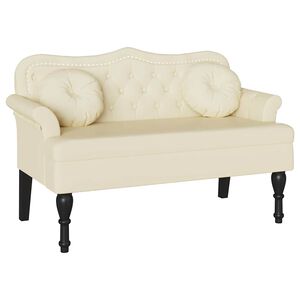 vidaXL Chesterfield Bank Creme 120,5 x 65 x 75 cm Kunstleder