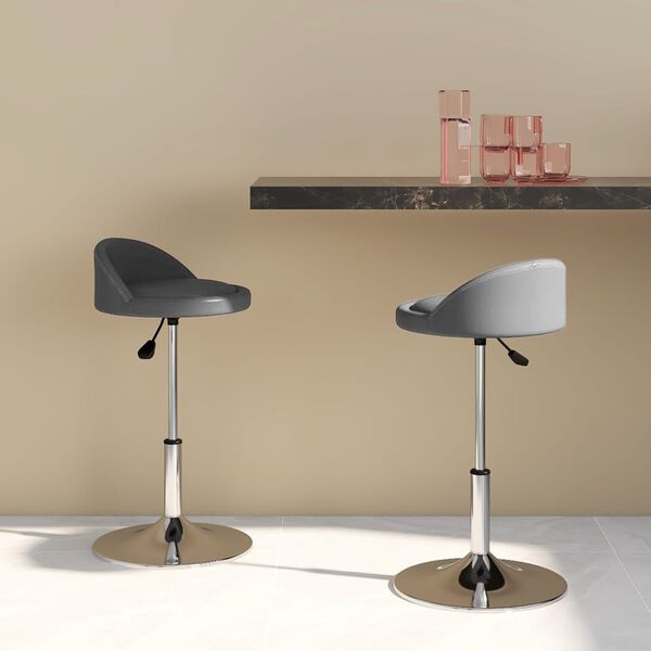vidaXL Esszimmerst&uuml;hle 2 Stk. Drehbar Grau Kunstleder