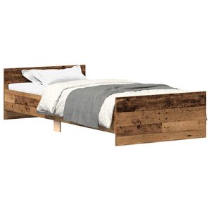 vidaXL Bettgestell ohne Matratze Altholz-Optik 90x200cm Holzwerkstoff