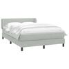 vidaXL Boxspringbett mit Matratze Hellgrau 140x220 cm Samt