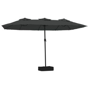 vidaXL Doppel-Sonnenschirm mit LED-Leuchten Anthrazit 449x265 cm