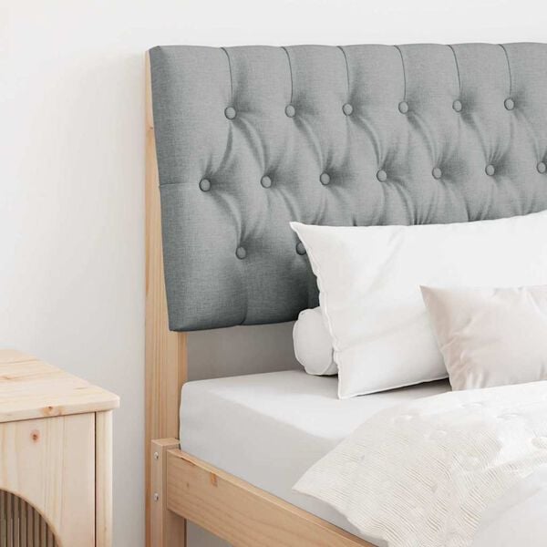 vidaXL Gepolstertes Kopfteil Hellgrau 90 cm Massives Kiefernholz