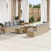 vidaXL Gartensofa-set mit Kissen 11 pcs Beige Poly-Rattan