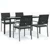 vidaXL 5-tlg. Garten-Essgruppe mit Kissen Poly Rattan und Stahl
