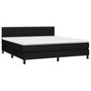 vidaXL Boxspringbett mit Matratze & LED Schwarz 160x200 cm Stoff