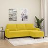 vidaXL 3-Sitzer-Sofa mit Hocker Gelb 180 cm Samt