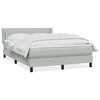 vidaXL Boxspringbett mit Matratze Hellgrau 160x220 cm Samt