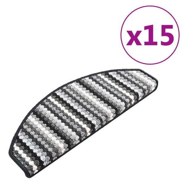 vidaXL Stufenmatten Selbstklebend 15 Stk. 65x24x4 Mehrfarbig Anthrazit