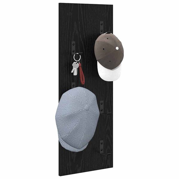 vidaXL Wandmontierter Kleiderständer Wandmontiert Schwarz Eichen-Optik