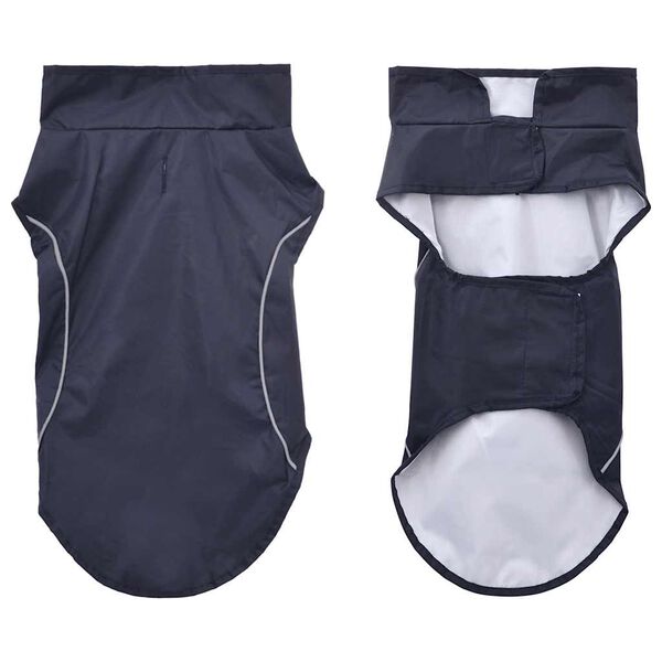 vidaXL Hunde Regenmantel mit Reflexstreifen Polyester Marineblau XS
