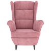 vidaXL Ohrensessel mit Hocker Rosa Samt