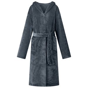vidaXL Bademantel Hoodie Marineblau S Flanell