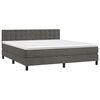 vidaXL Boxspringbett mit Matratze & LED Dunkelgrau 160x200 cm Samt