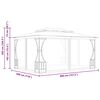vidaXL Pavillon mit Netz 300x400x265 cm Creme