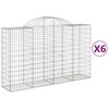 vidaXL Gabionen mit Hochbogen 6 Stk. 200x50x120/140cm Verzinktes Eisen