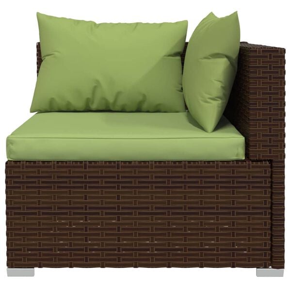 vidaXL 13-tlg. Garten-Lounge-Set mit Kissen Braun Poly Rattan
