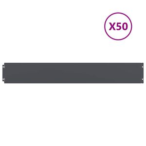 vidaXL Rasenkanten 50 Stk. Anthrazit 15x103 cm Kaltgewalzter Stahl