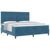 vidaXL Boxspringbett mit Kopfteil Dunkelblau 200 x 200 cm Samt