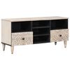 vidaXL TV-Schr&auml;nk mit Regal Wei&szlig; 100 x 33,5 x 46 cm Massivholz Mango