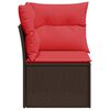 vidaXL Garten-Ecksofa mit Kissen Braun Poly Rattan
