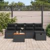 vidaXL Gartensofa-set mit Kissen 6 pcs Schwarz Poly Rattan