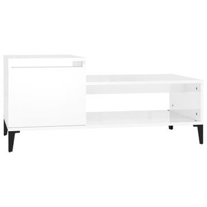 vidaXL Couchtisch Hochglanz-Wei&szlig; 100x50x45 cm Holzwerkstoff
