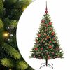 vidaXL K&uuml;nstlicher geflammter Weihnachtsbaum 150 LEDs Gr&uuml;n 150 cm