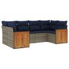 vidaXL 6-teiliges Gartensofa-Set mit Kissen, grau, Polyrattan