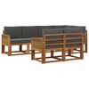 vidaXL Outdoor-Sofagarnitur 7 pcs Natur und Anthrazit Polyester