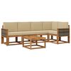 vidaXL Outdoor-Sofagarnitur 6 pcs Natur und Beige Massivholz Akazie