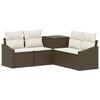 vidaXL Sofa Set 5 stk. Braun und Creme Wei&szlig; Polyrattan und Stahl
