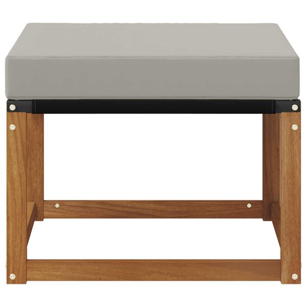 vidaXL Outdoor-Fu&szlig;hocker Massivholz Akazie und Textilene-Stoff Natur