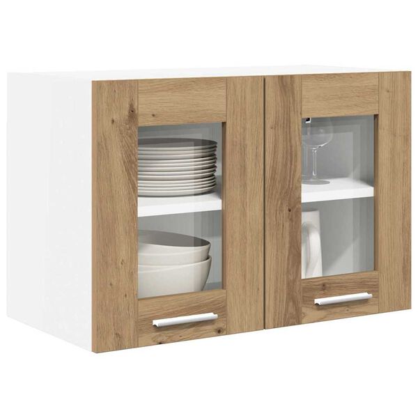 vidaXL H&auml;ngeschrank mit T&uuml;r Riga 2 pcs Artisan-Eiche 60 x 31 x 40 cm