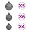 vidaXL K&uuml;nstlicher Weihnachtsbaum Beleuchtung & Kugeln Silber 180 cm