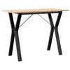 vidaXL Esstisch Y-Gestell 100x50x75 cm Massivholz Kiefer und Stahl