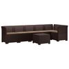 vidaXL 6-Sitzer Garten Sofa mit Kissen Rattan Look PP Braun