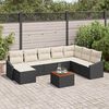 vidaXL Gartensofa-set mit Speicher 9 pcs Schwarz und Creme Poly-Rattan