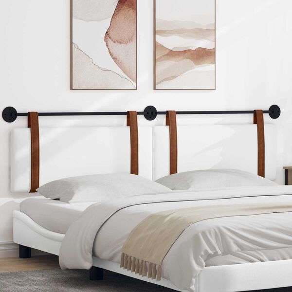 vidaXL H&auml;ngevorderseite Wandmontiert Wei&szlig; 210 x 55 x 5 cm Antikes PU