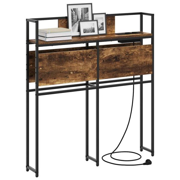 vidaXL Stauraum-Kopfteil mit Regal Räuchereiche 75 cm Holzwerkstoff