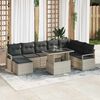vidaXL Garten-Sofa-Set mit Kissen 9 pcs Hellgrau
